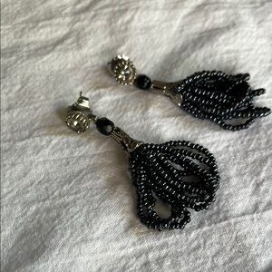 Elegant Black Beaded Earrings